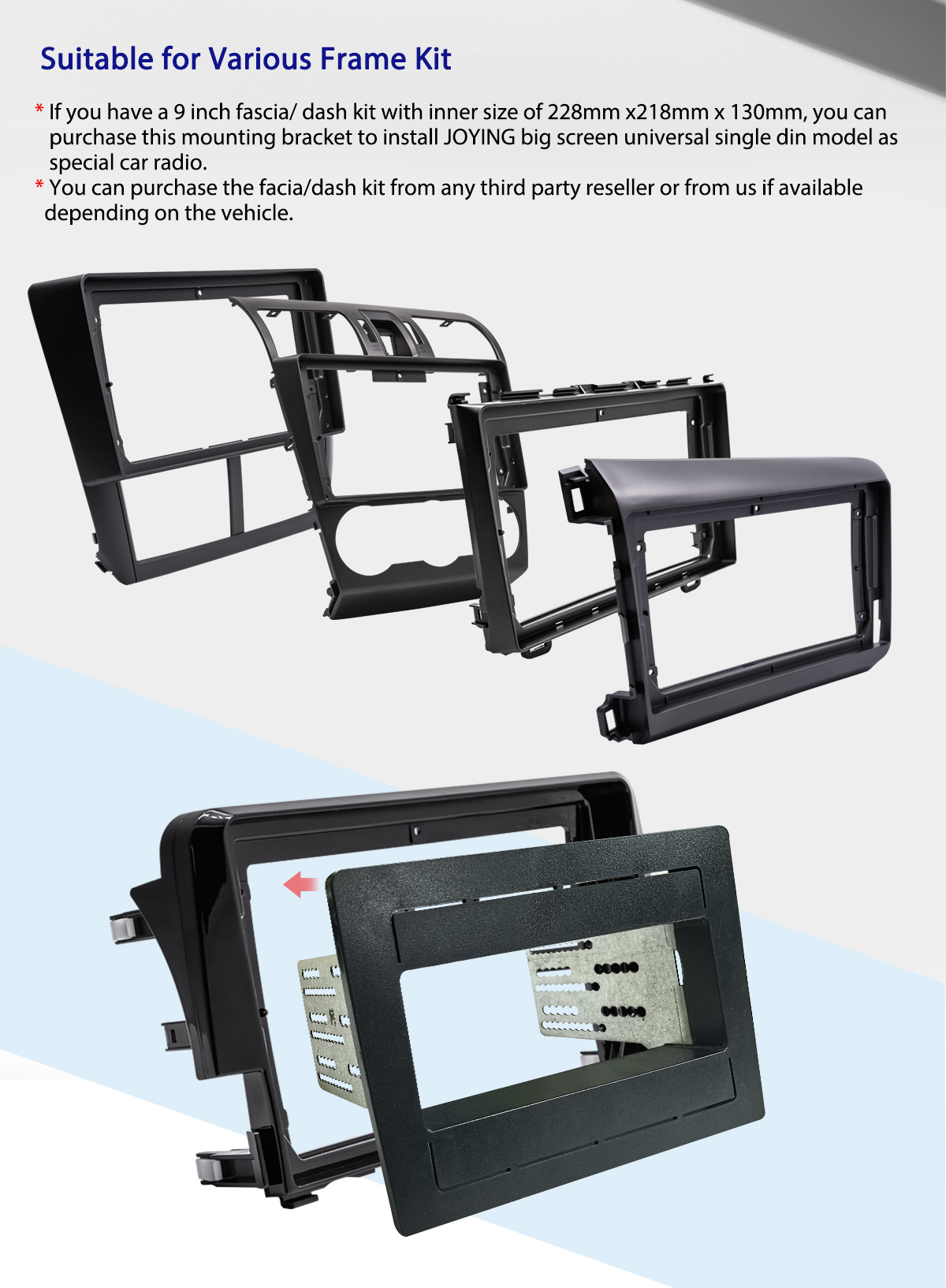 Carxtc Single Din Installation Car Stereo Dash Kit For Aftermarket Radio Includes Storage Pocket 134