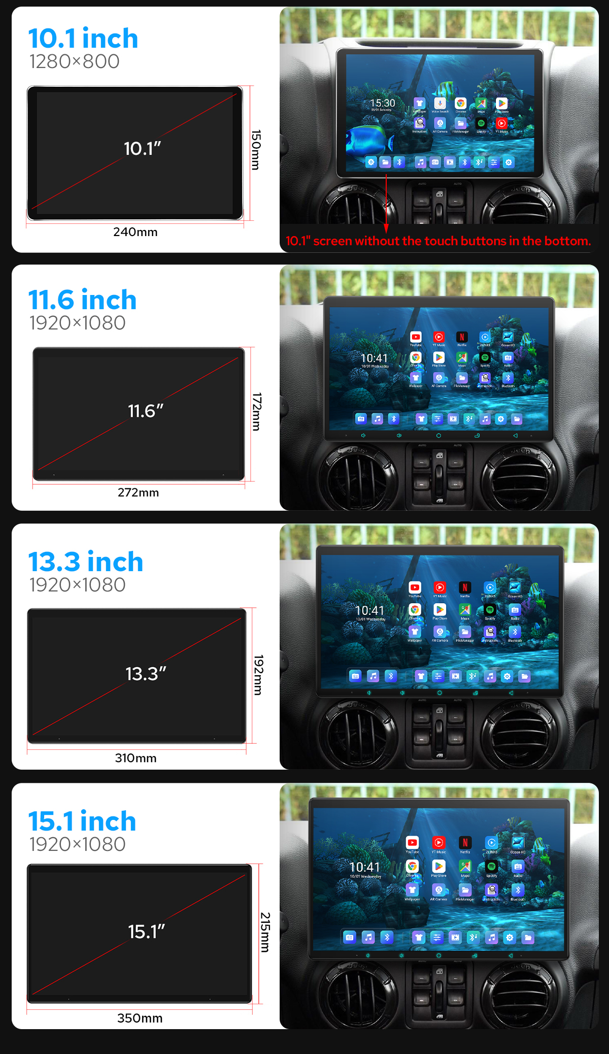 10.1'' Android Car Stereo Radio GPS W/Manual Rotation 360 Universal  Multimedia Player,up&Down, Left&Right,1280X720 Qled Screen Carplay&Android  Auto,Mirror Link - China Car Stereo, Car Displayer