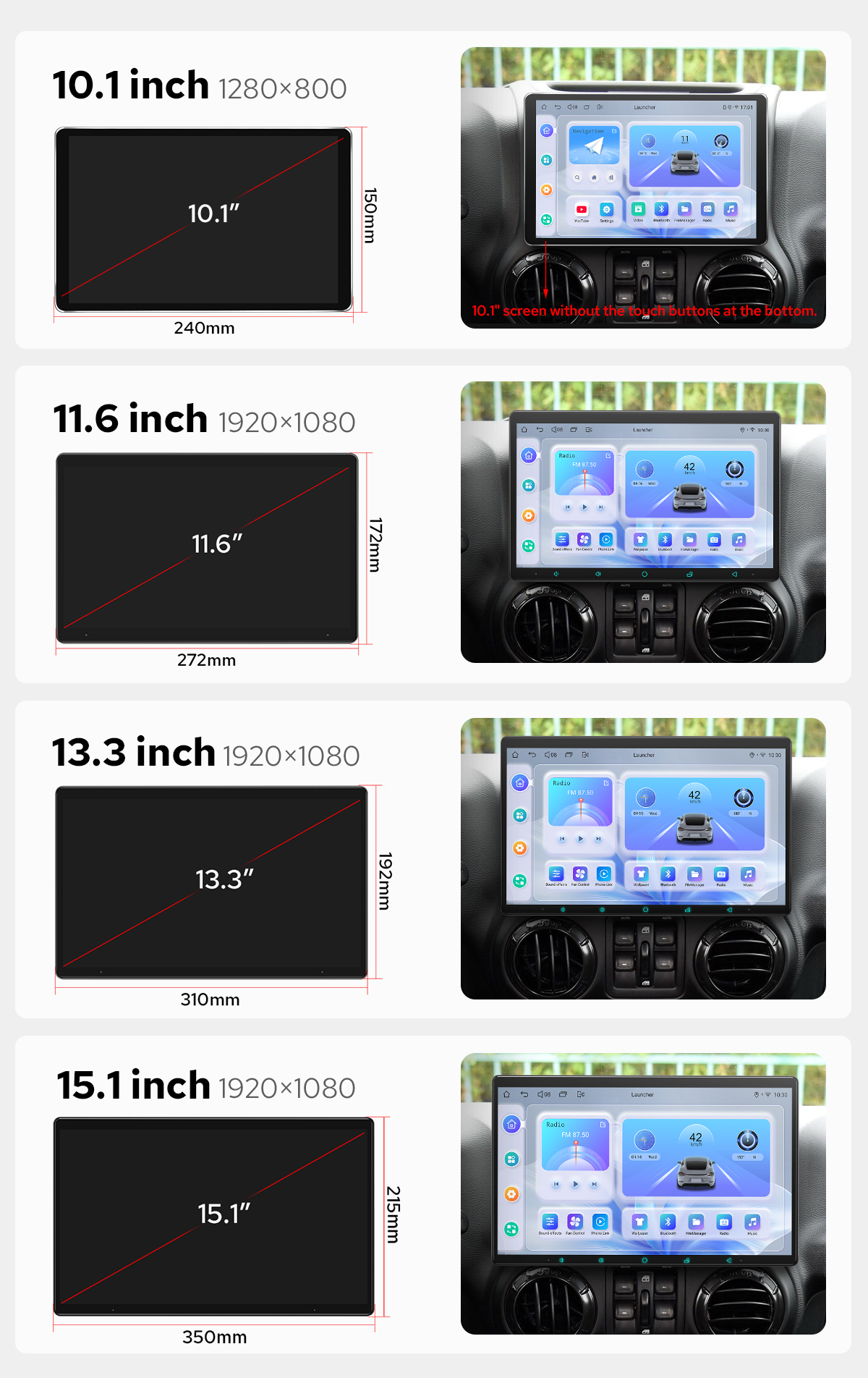10.1 Rotatable Double 2 Din Car Stereo Radio Android 13.0 GPS Navi