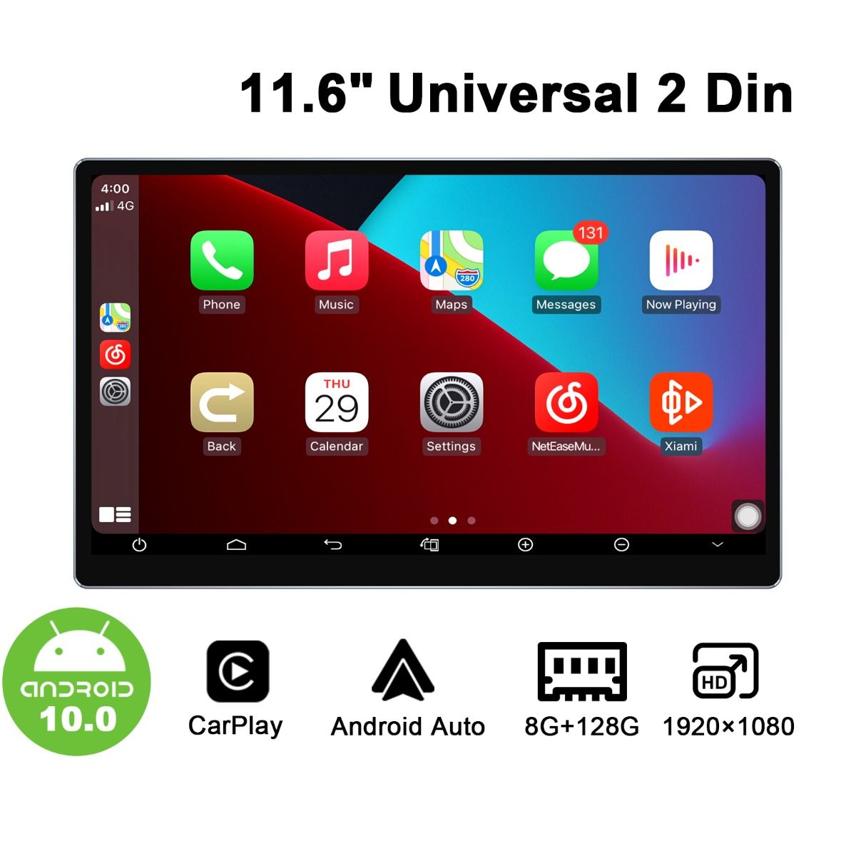 2+32G Android 13 Doppel Din Autoradio mit Carplay Android auto, 7 Zoll HD  Touchscreen 8-Core Multimedia Player mit GPS/WiFi/4G Bluetooth/FM/EQ/DSP,3