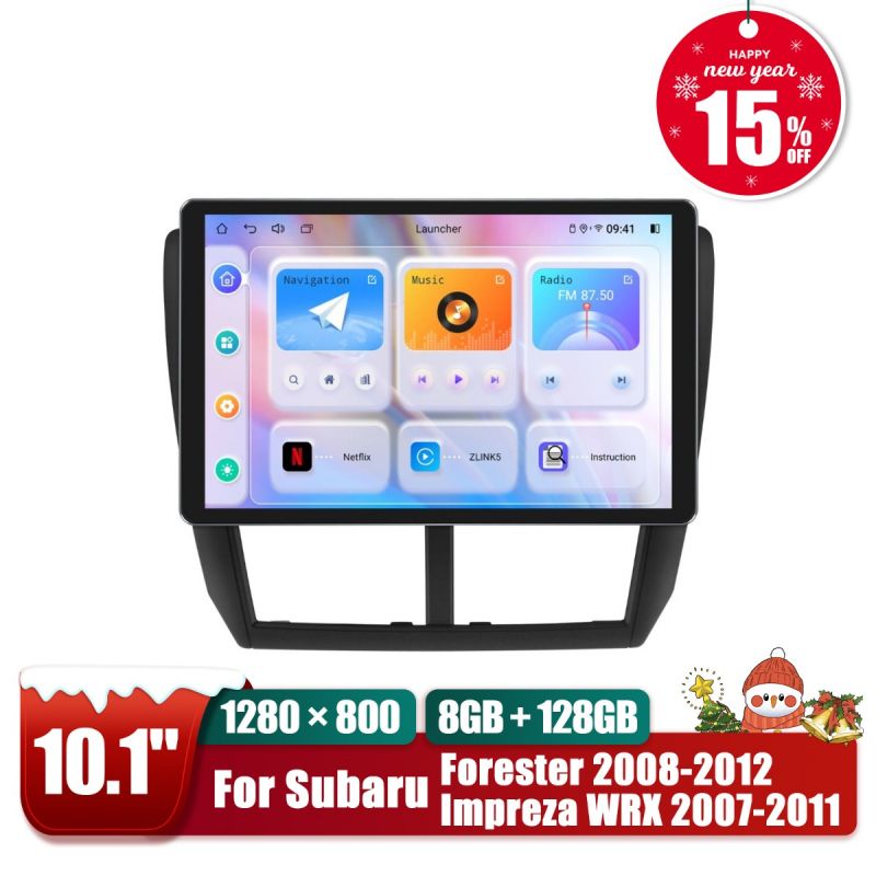 10.1" IPS Screen 1280*800 Car Stereo Android 12 Radio for Subaru Forester 2008-2012 Impreza WRX 2007-2011  